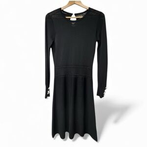 Nicole Miller Black Long Sleeve Dress